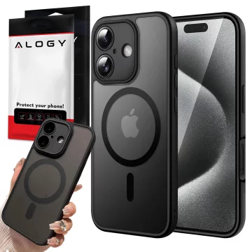 Чохол для Apple iPhone 16 Alogy MagSafe Hybrid Matte Case Matte Cover with Lens Protection Black