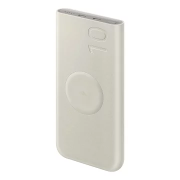 Powerbank Samsung EB-U2510XUEGU індуктивний 10000 mAh 2x USB-C 25W SFC - бежевий