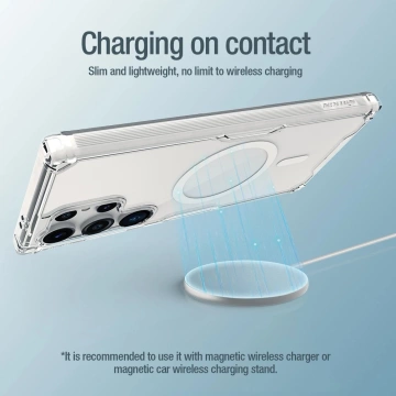 Pancierové puzdro Nillkin Nature Pro s magnetickým krúžkom pre Samsung Galaxy S24 Ultra - biele
