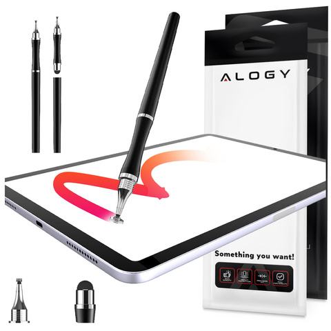 Alogy 2-in-1 stylus capacitive touch for tablet phone screen Black
