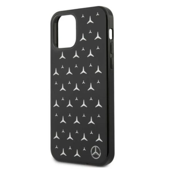 Mercedes MEHCP12MESPBK ochranné pouzdro pro Apple iPhone 12 / 12 Pro 6,1" černo/černé pevné pouzdro Silver Stars Pattern
