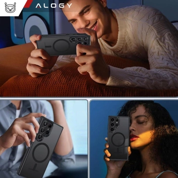 Puzdro Alogy Matte HybridMag™️ MagSafe Puzdro Matne čierne pre Samsung Galaxy S25 Ultra