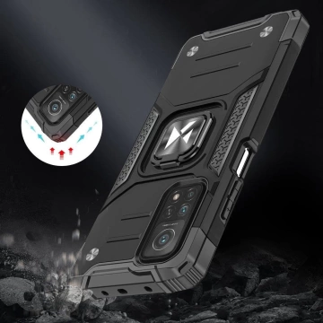 Wozinsky Ring Armor pevné hybridní pouzdro magnetický držák krytu pro Samsung Galaxy A03s modrý
