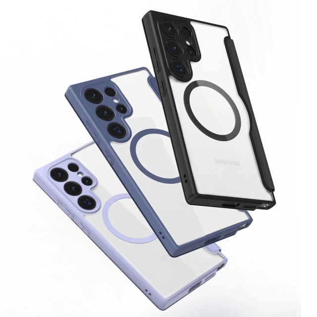 Etui Dux Ducis Skin X Pro do Samsung S24 Ultra z magnetycznym ringiem i klapką - niebieskie