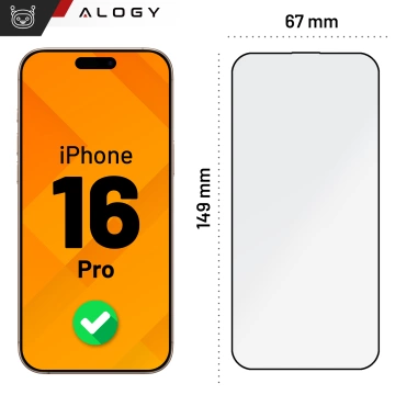 Ochranné tvrdené sklo pre Apple iPhone 16 Pro 9H Alogy EasyShield™️ s montážnym rámikom
