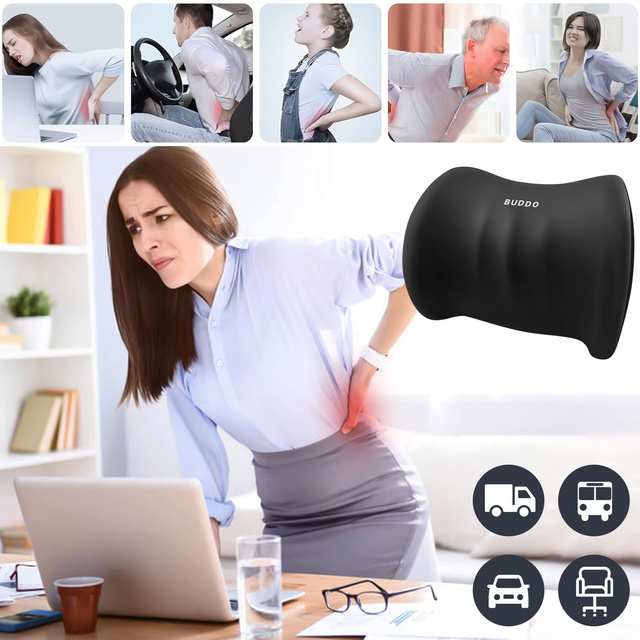 Alogy Car Pillow Back Lumbar Support Memory Foam Black