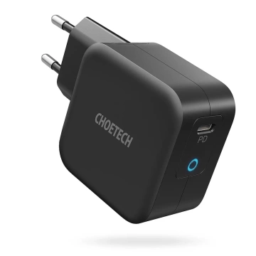 Choetech GaN nabíjačka USB typ C 60 W napájanie USB typu C - kábel USB typu C 1,8 m čierny (Q6006)