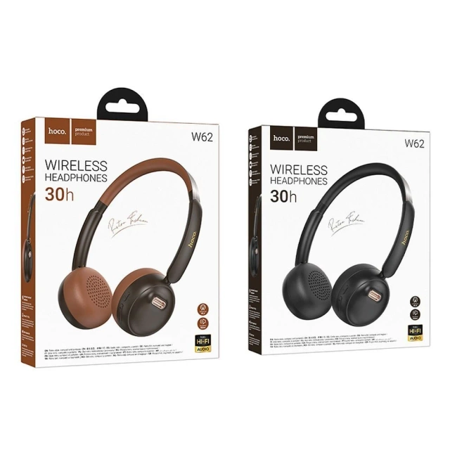 HOCO słuchawki bezprzewodowe bluetooth nagłowne W62 brązowe