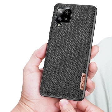 Kryt puzdra Dux Ducis Fino potiahnutý nylonovým materiálom pre Samsung Galaxy A42 5G čierny