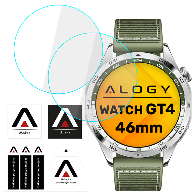 2x tvrzené sklo pro Huawei Watch GT4 GT 4 46mm ochranné pro chytré hodinky Alogy Screen Protector Watch