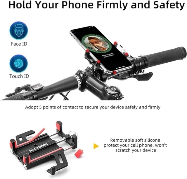 Hliníkový držiak na bicykel Rockbros 699-BK pre riadidlá 55-100 mm – čierny