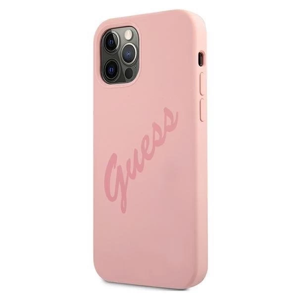 Guess GUHCP12LLSVSPI iPhone 12 Pro Max 6,7" różowy/pink Hardcase Script Vintage
