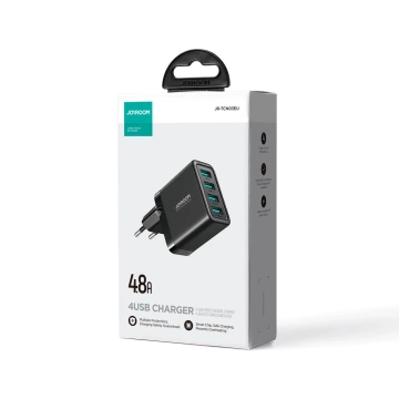 Joyroom JR-TCN03 4×USB-A 24W 4.8A Wall Charger – Black
