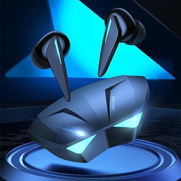 AWEI Słuchawki gamingowe Bluetooth 5.0 T23 TWS + stacja dokująca czarne