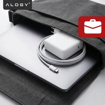 Napájací adaptér pre Apple MacBook Alogy Univerzálny nabíjací kábel 2m USB-C na USB-C Rýchlonabíjací PowerDelivery PD 61W Biely