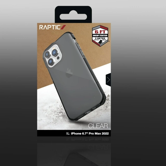 Raptic Clear Case for iPhone 14 Pro Max armored cover black