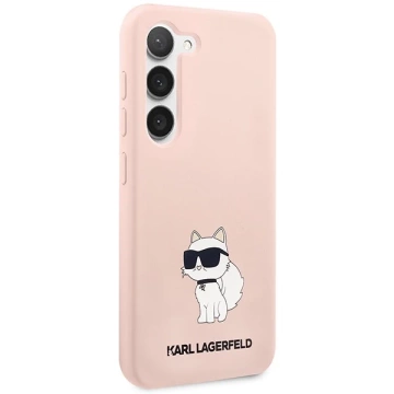 Pevné puzdro Karl Lagerfeld KLHCS23MSNCHBCP pre Samsung Galaxy S23 Plus S916 zo silikónovej chupette