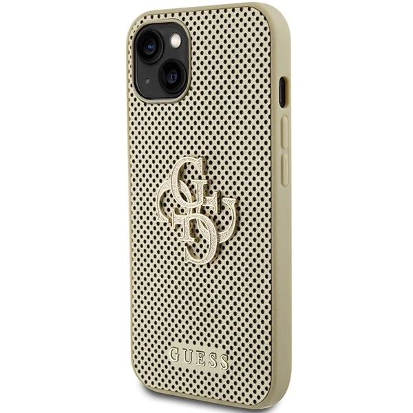 Etui Guess GUHCP15SPSP4LGD für iPhone 15 6,1" złoty/gold hardcase Perforated 4G Glitter