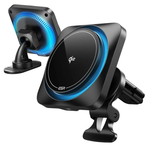 ESR HaloLock Qi2 Wireless Car Charger Holder with CryoBoost Magnetic MagSafe QI2 15W for Cockpit Air Vent