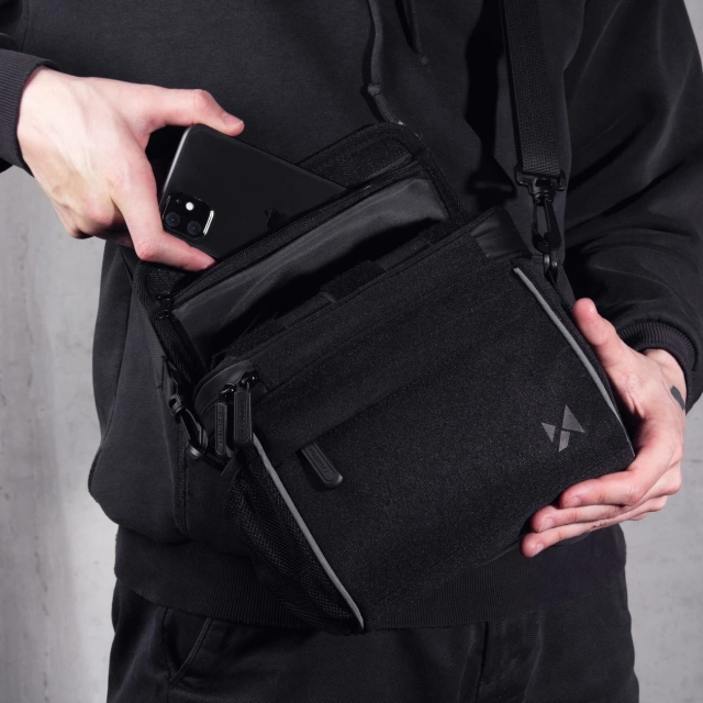 Wozinsky taška na riadidlá na bicykel taška cez rameno čierna (WBHBB-01)