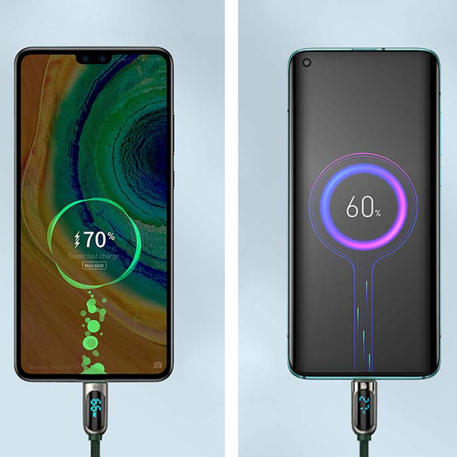 2m Baseus Display Fast Charging USB-A to USB-C Cable 66W Display 2m Green