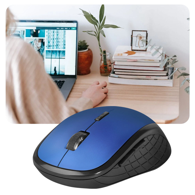 Tichá bezdrôtová myš k notebooku PC počítačová myš Defender Aero MM-755 RF Blue