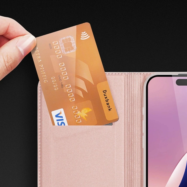 iPhone 16 Pro Max Dux Ducis Skin Pro Rosa Schutzhülle mit Flip