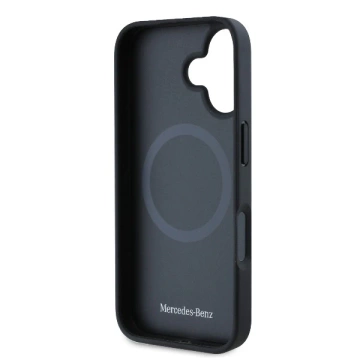 Mercedes Case for iPhone 16 6.1" Czarny MagSafe Hardcase Plain Smooth Leather