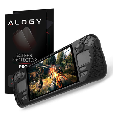 Armored silikonové ochranné pouzdro PGTECH TPU pouzdro pro konzolu Steam Deck z černého skla