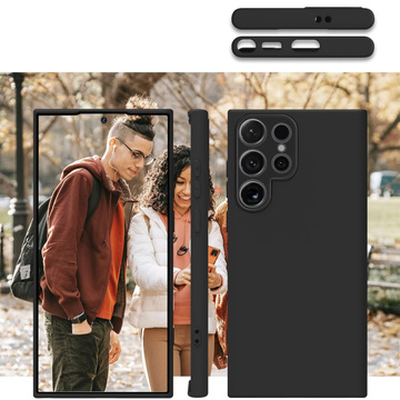 Case for Samsung Galaxy S24 Ultra 3mk Matt Case Housing Cover Matte Black Back Glass