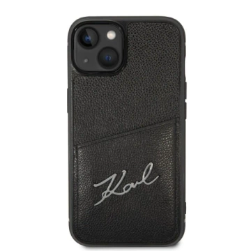 Karl Lagerfeld KLHCP14MCSSK protective phone case for Apple iPhone 14 Plus 6.7" hardcase black/black Signature Logo Cardslot