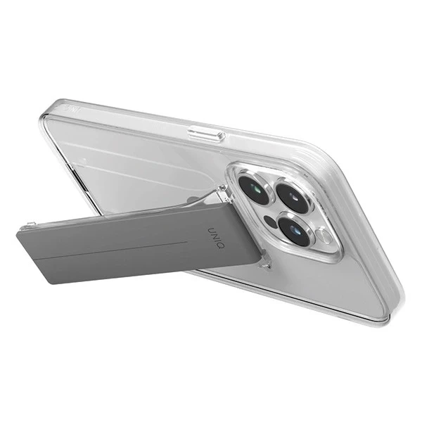 Etui do iPhone 15 Pro UNIQ Heldro Mount Grip Stand Przezroczyste