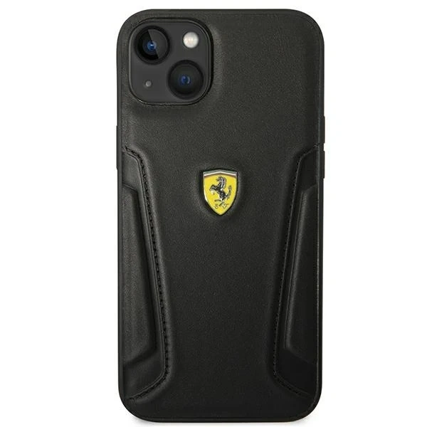 Eti na telefon Ferrari FEHCP14MRBUK до Apple iPhone 14 Plus 6,7" czarny/black hardcase Leather Stamp Sides