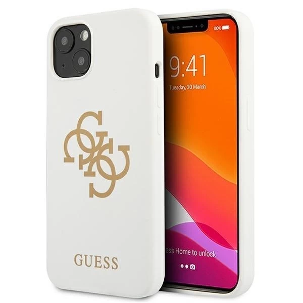 Guess GUHCP13SLS4GGWH iPhone 13 mini 5,4" bílé/bílé pevné pouzdro silikonové 4G logo