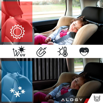 Magnetic Cover Curtain Roller Blind for Rear Side Car Windows Sun UV Protection Black [2pcs]