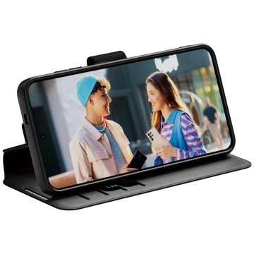 Puzdro CARE pre Samsung Galaxy S25 čierne od PanzerGlass s peňaženkou a stojanom