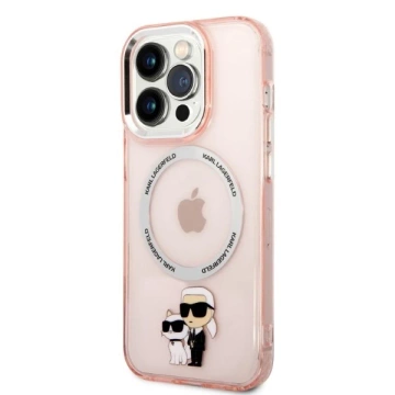 Etui Karl Lagerfeld KLHMP14XHNKCIP do iPhone 14 Pro Max 6,7" hardcase Iconic Karl&Choupette Magsafe różowy/pink