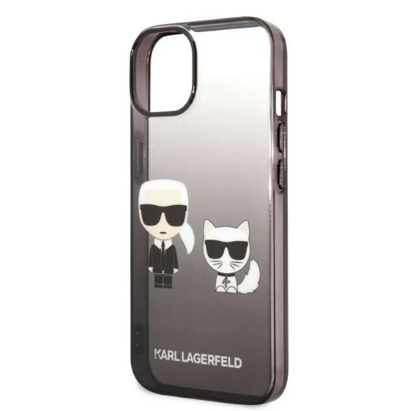 Ochranné puzdro na telefón Karl Lagerfeld KLHCP14LTGKCK pre Apple iPhone 14 Pro 6,1" pevné puzdro čierne/čierne Gradient Ikonik Karl