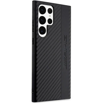 Etui AMG AMHCS23LBLSCA do Samsung Galaxy S23 Ultra S918 čierne/čierne pevné puzdro Carbon Stripe