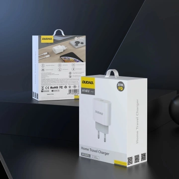 Dudao 20W USB-C Wall Charger with Cable - White