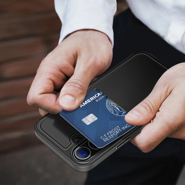 Чохол для iPhone 16 Dux Ducis Rafi II Mag MagSafe RFID Stand Black