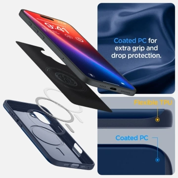Чохол Spigen Thin Fit Mag MagSafe для iPhone 16 Темно-синій