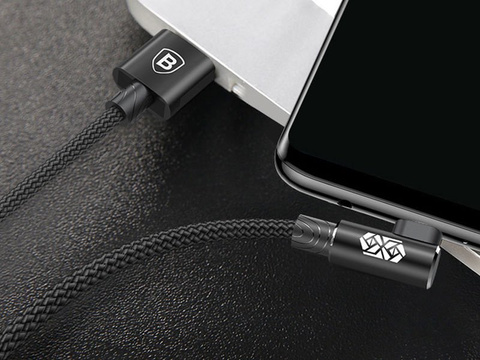 Baseus MVP Elbow kábel lomený obojstranný micro USB 2m Čierny