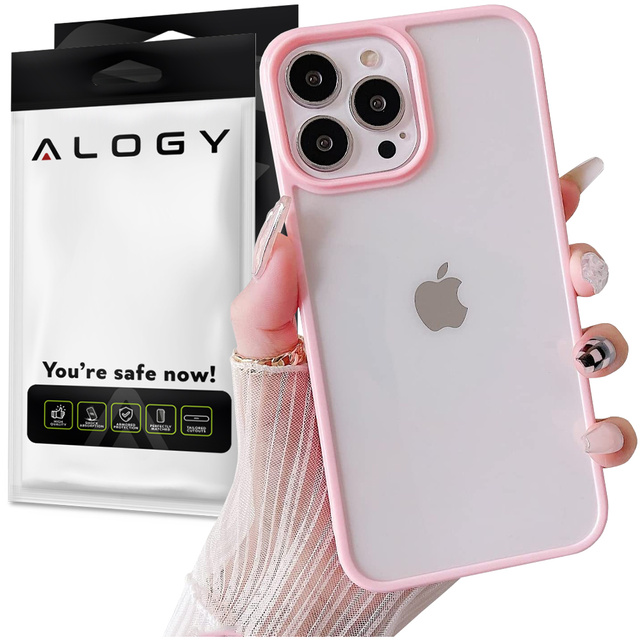 Захисний чохол Alogy Hybrid Candy Case для Apple iPhone 13 Pro рожевий-прозорий Glass