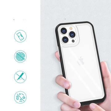 Čirý obal 3v1 pro iPhone 13 Pro Max pouzdro gelový kryt s rámečkem černý