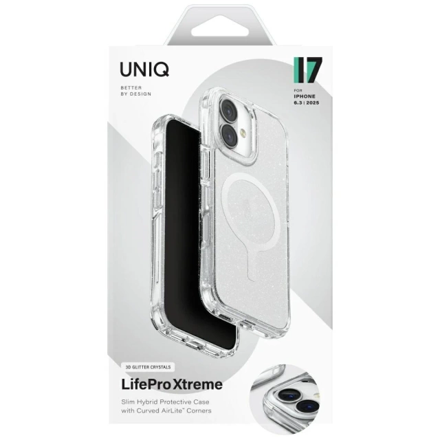 Etui Ochronne do iPhone 17 UNIQ LifePro Xtreme MagClick Clear/Brokat