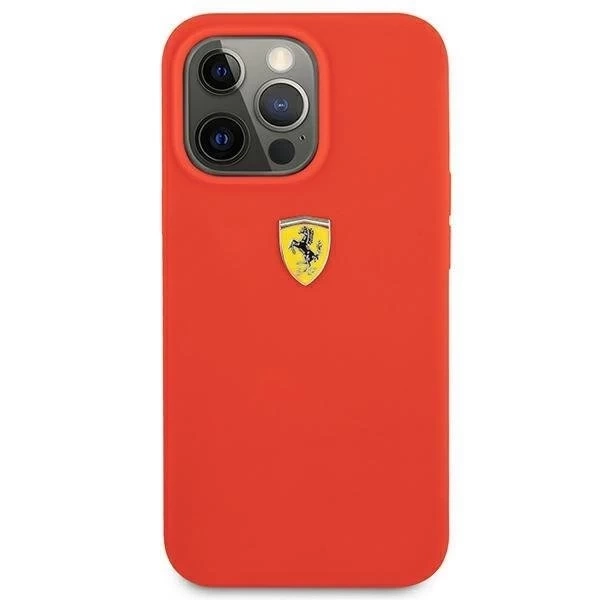 Ferrari FESSIHCP13XRE iPhone 13 Pro Max 6,7" černý/červený pevný silikonový obal