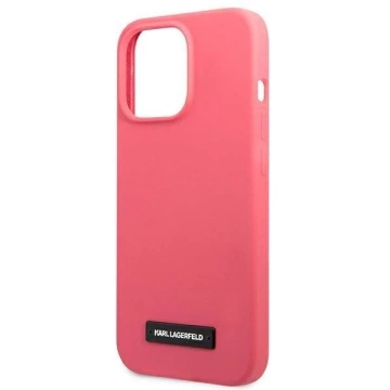 Karl Lagerfeld KLHCP13XSLMP1PI iPhone 13 Pro Max 6,7" pevné pouzdro fuksja/fuchsiová silikonová plaketa