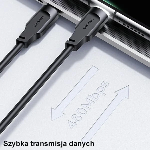 Кабель для швидкого заряджання USMAS USB-C – USB-C PD 1,2 м, білий