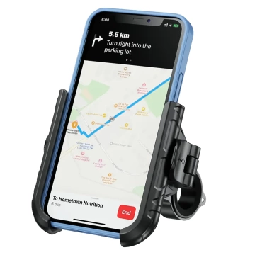 KEWIG M11B motorcycle phone holder with Qi QC 3.0 15W charger Black